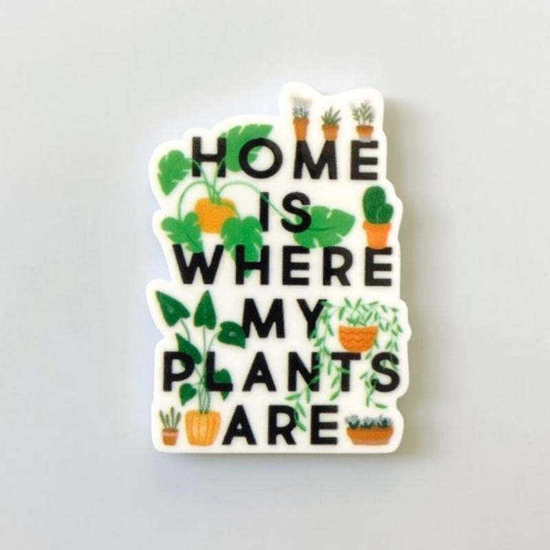 Plant Mom Fridge Magnets | Indoor Gardening Gifts | Philodendron | Monstera | Terrarium | Home Is Where My Plants Are | Plant Lady | Cactus Decor Set