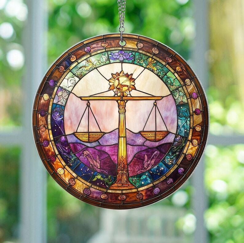 Scales of Justice Acrylic Window Hanging, Lawyer Ornament, Lawyer Gift, Gift for a Lawyer, Law Student, Law School, Law Graduate, Law Gift