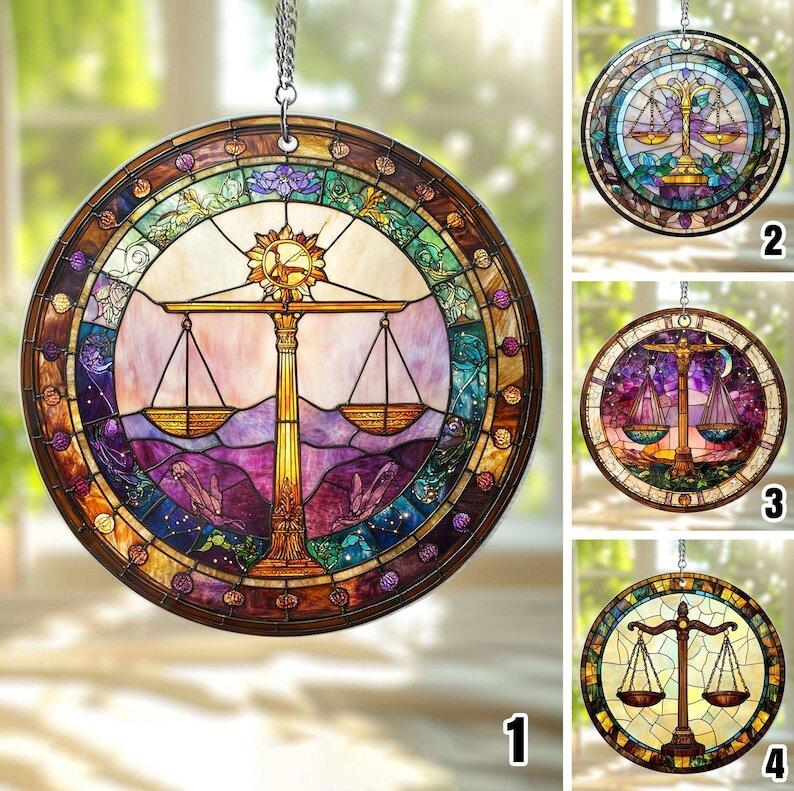 Scales of Justice Acrylic Window Hanging, Lawyer Ornament, Lawyer Gift, Gift for a Lawyer, Law Student, Law School, Law Graduate, Law Gift