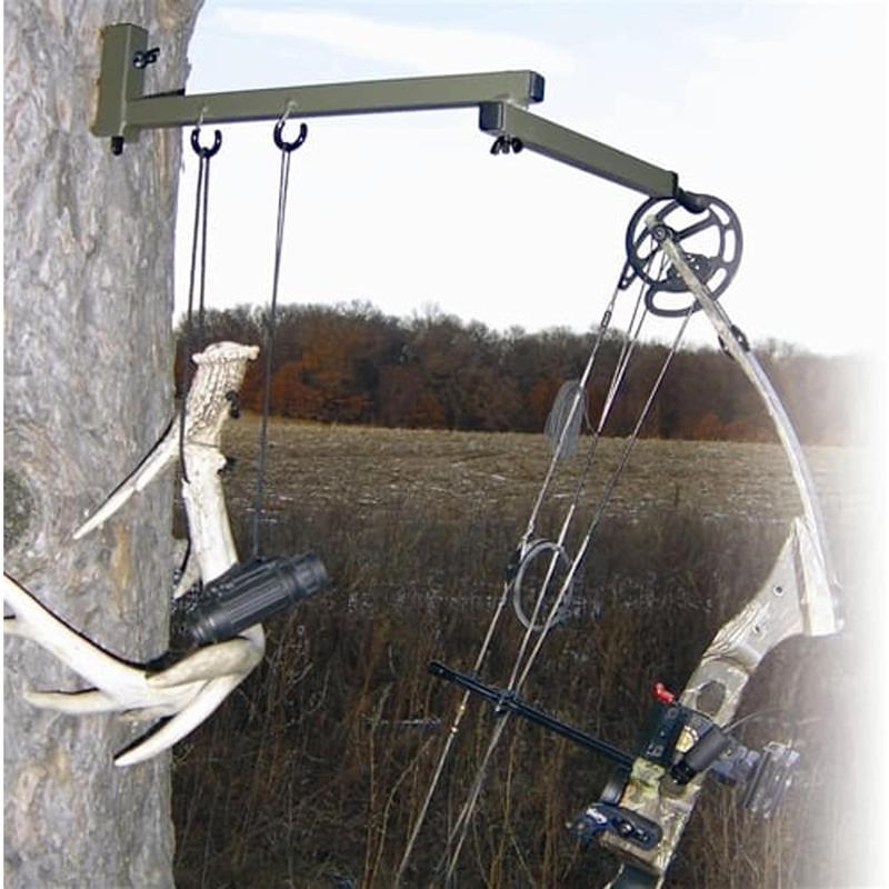 HM  High-Quality Easy-to-Attach Secure Better Tree Stand Bow Hanger - Includes Two Accessory Hooks and Three Mounting Screws