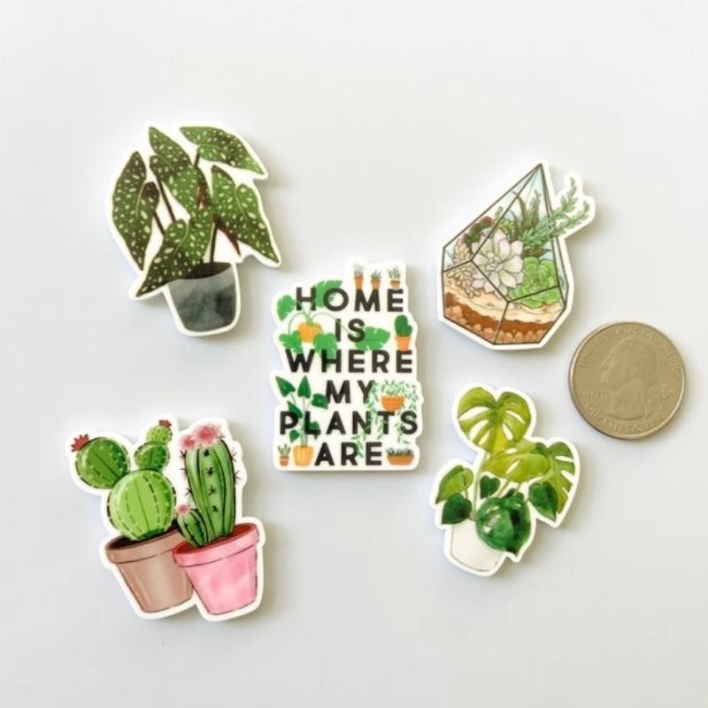 Plant Mom Fridge Magnets | Indoor Gardening Gifts | Philodendron | Monstera | Terrarium | Home Is Where My Plants Are | Plant Lady | Cactus Decor Set