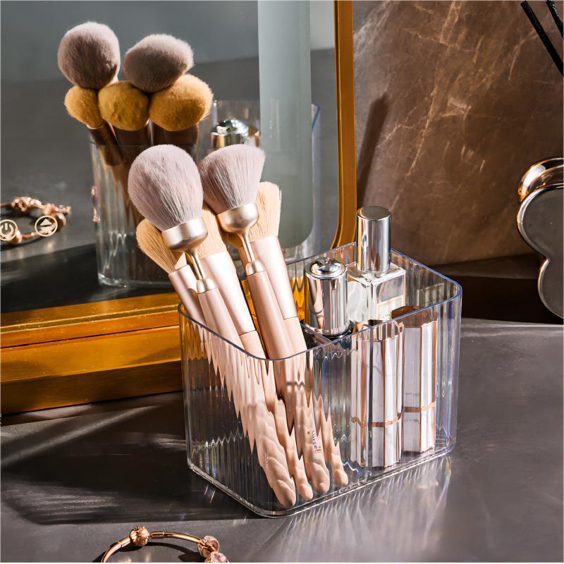 Clear Makeup Tool Storage Box, Desktop Makeup Tool Storage Box, Creative Toothpick Holder, Cosmetic Storage Case, Desktop Storage Box for Home