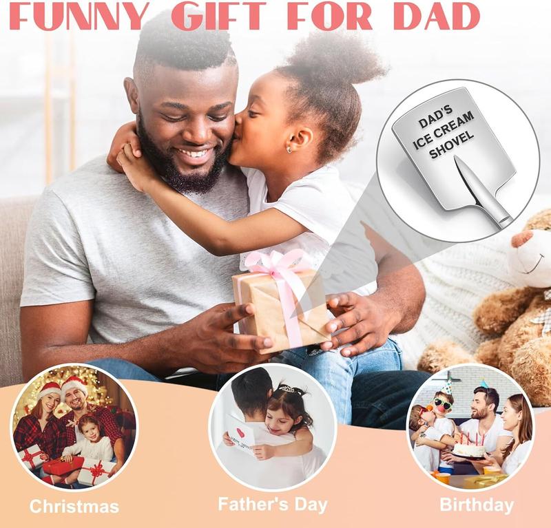 Christmas Gifts for Dad, Mens Stocking Stuffers, Funny Gag Gifts for Men, Dad Birthday Gift from Daughter Son, Dad's Ice Cream Shovel Cool F