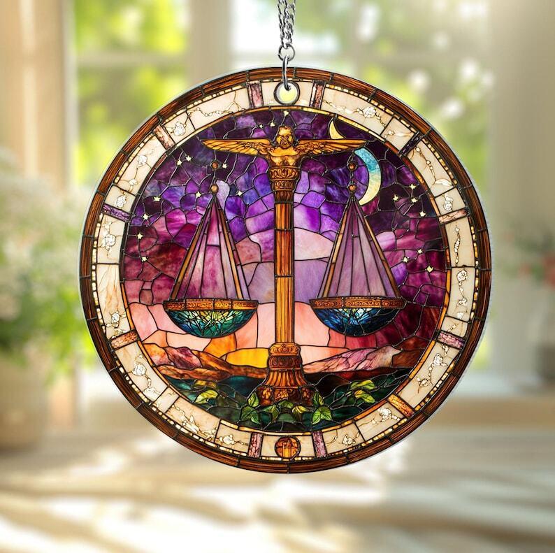 Scales of Justice Acrylic Window Hanging, Lawyer Ornament, Lawyer Gift, Gift for a Lawyer, Law Student, Law School, Law Graduate, Law Gift