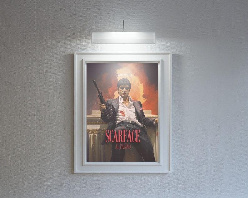 Poster Movie Scarface, Iconic Movie Poster Poster, Unique Film Decor, Classic Movie Wall Art Room Artwork