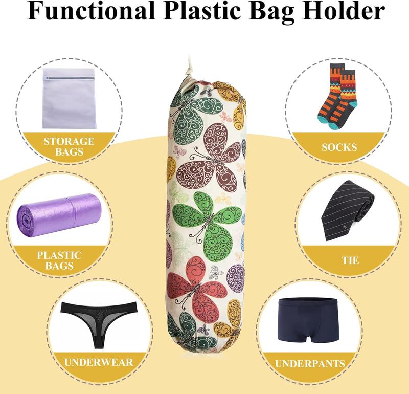 Plastic Bag Holder, Wall Mount Plastic Bag Organizer Dispenser, Heavy Duty Grocery Bag Storage Holder for Home Kitchen Camper