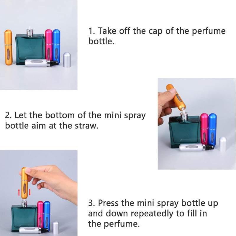 3-Pack Mini Portable Refillable Perfume Spray Bottle Liquid Travel Organizer