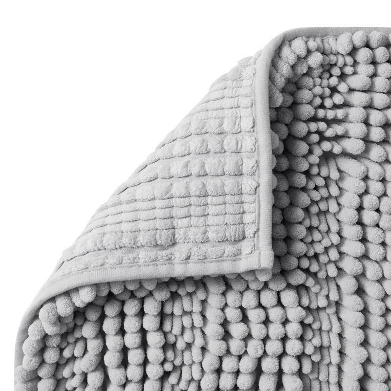 Mainstays Textured Soft Silver Chenille Polyester Bath Rug Set, 2-Piece No Brand Washable