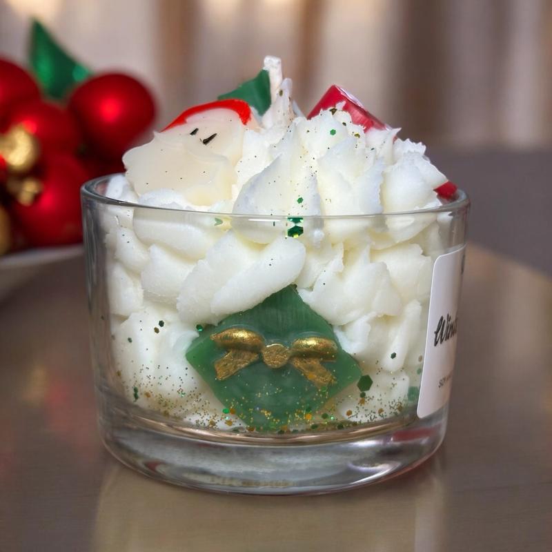 CANDLE ME. Winter Wonderland Candle (5oz), Natural soy wax, North Pole mint scents, Christmas dessert candle gift ideas. scent