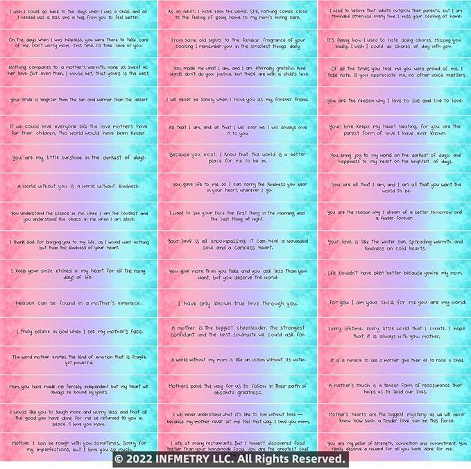 Mothers Day Gifts Prewritten Message In Capsule Lovely Notes Pills Birthday Gifts For Mom From Daughter Son (Light Blue Mom 50pcs)