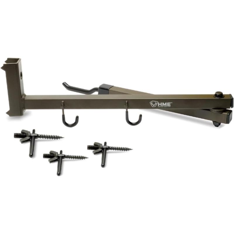 HM  High-Quality Easy-to-Attach Secure Better Tree Stand Bow Hanger - Includes Two Accessory Hooks and Three Mounting Screws