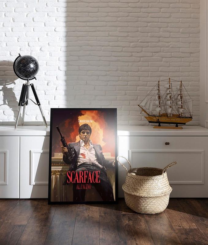 Poster Movie Scarface, Iconic Movie Poster Poster, Unique Film Decor, Classic Movie Wall Art Room Artwork