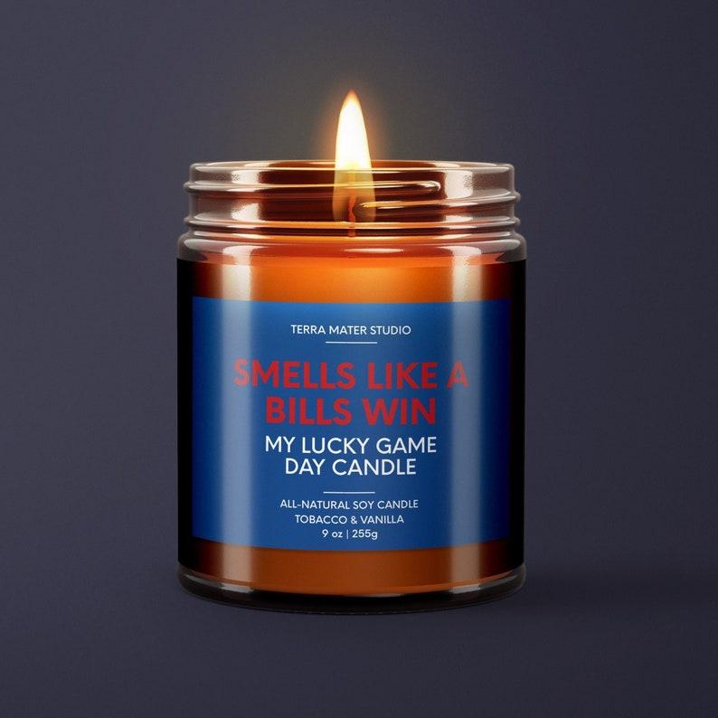 Smells Like A Bills Win, Buffalo Lucky Game Day Candle, Soy Wax Candle, Buffalo Fan Gift, Sports Fan Gift, Buffalo Candle