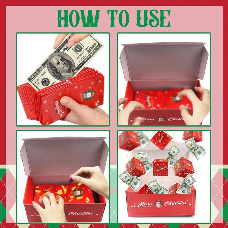 Christmas Bounce Box, 1 Set Creative Christmas Money Box, Surprise Money Box for Birthday Anniversary Wedding Party