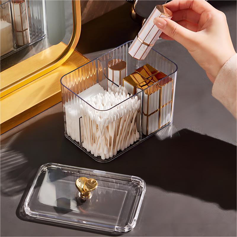 Clear Makeup Tool Storage Box, Desktop Makeup Tool Storage Box, Creative Toothpick Holder, Cosmetic Storage Case, Desktop Storage Box for Home