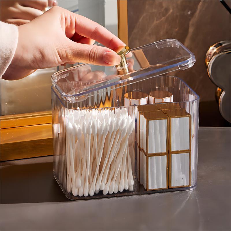 Clear Makeup Tool Storage Box, Desktop Makeup Tool Storage Box, Creative Toothpick Holder, Cosmetic Storage Case, Desktop Storage Box for Home