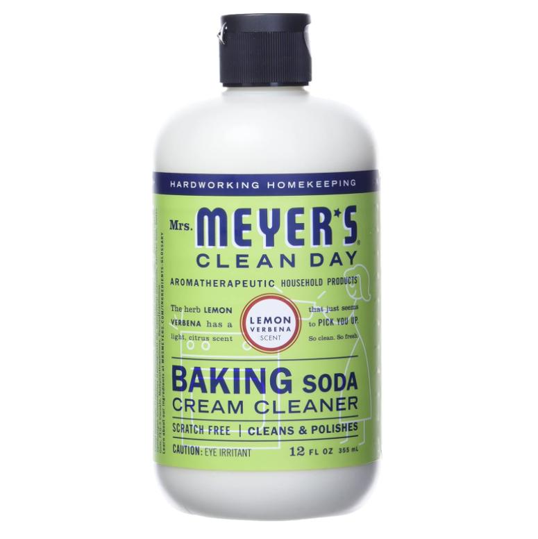 MRS. MEYER'S CLEAN DAY Baking Soda Cream Cleaner, Cuts Grease, Scratch-Free Polish, Plant-Derived Cleaning Ingredients, Lemon Verbena, 16 Fl Oz, Pack of 1