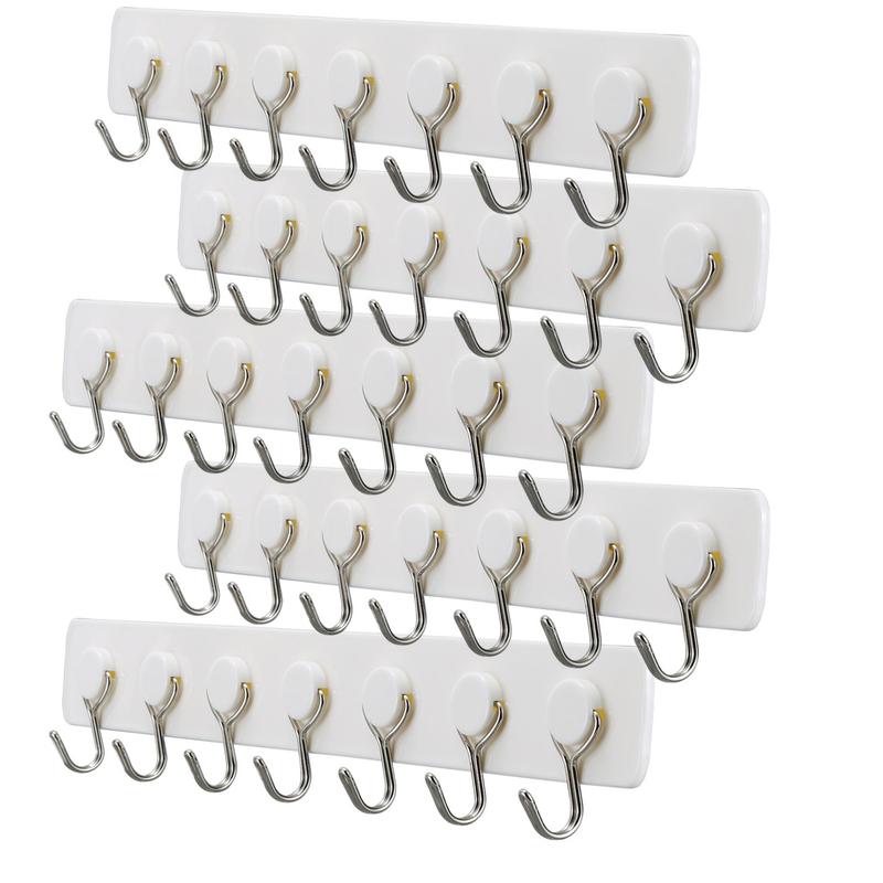 5 Counts Adhesive Hooks,Hooks for Hanging Heavy Duty Wall Hooks Self Adhesive Towel Hook Waterproof Hooks for Keys Bathroom Shower Outdoor Kitchen Door Home Improvement Sticky Hooks