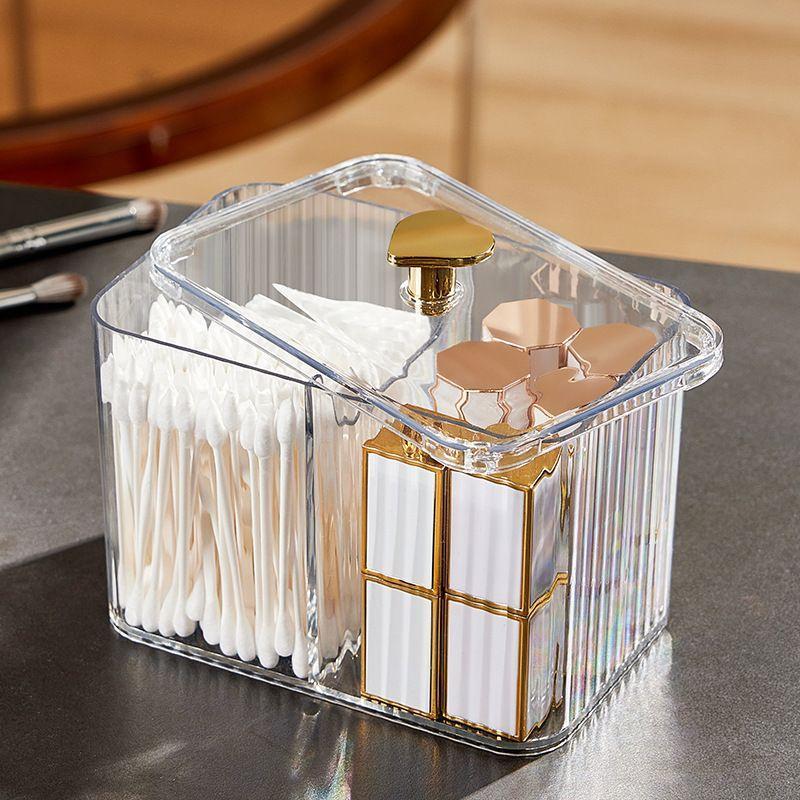 Clear Makeup Tool Storage Box, Desktop Makeup Tool Storage Box, Creative Toothpick Holder, Cosmetic Storage Case, Desktop Storage Box for Home