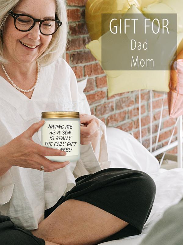 Mom Dad Gifts from Son, Lavender Scented Candle, Present for Birthday Christmas and Mother's Day, Father's Day soy wax party gift