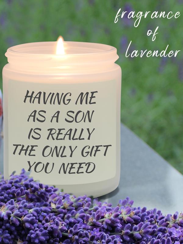 Mom Dad Gifts from Son, Lavender Scented Candle, Present for Birthday Christmas and Mother's Day, Father's Day soy wax party gift