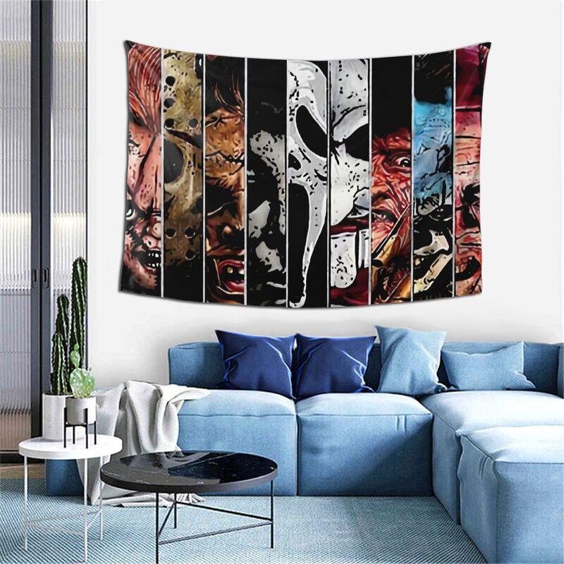 Halloween Horror Michael Myers Art Wall Tapestry and Wall Modern Home Bedroom Decor Tapestry, Multi-Use 60x 40 Inch