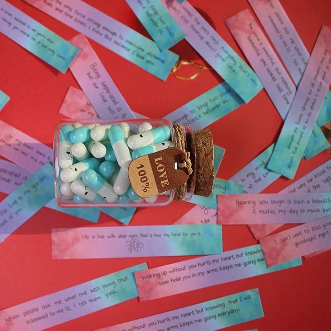 Mothers Day Gifts Prewritten Message In Capsule Lovely Notes Pills Birthday Gifts For Mom From Daughter Son (Light Blue Mom 50pcs)