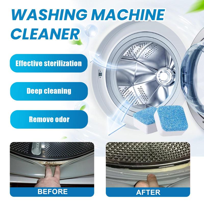 Washing Machine Cleaner, 12pcs box Kitchen Dishwasher Cleaning & Descaling Tablet, Dishwasher Heavy Oil Stain Remover Tablet