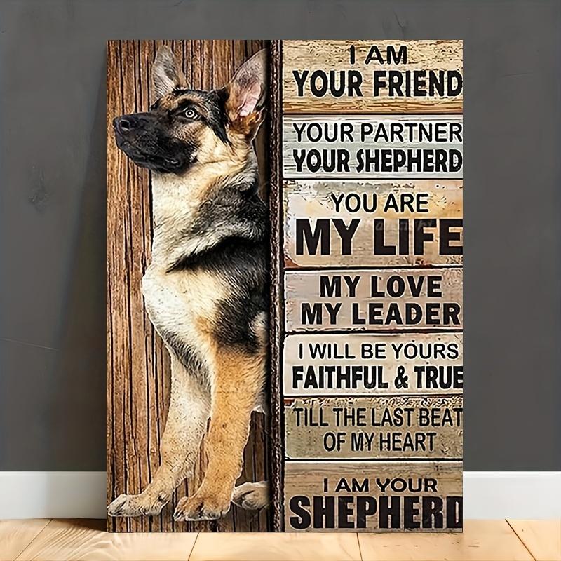 German Shepherd Dog, Animal Drawing, A Dog Loves You More Than He Loves Himself Canvas Decor Wall Art For Bedroom Living Room Home Walls Decoration(Frameless)