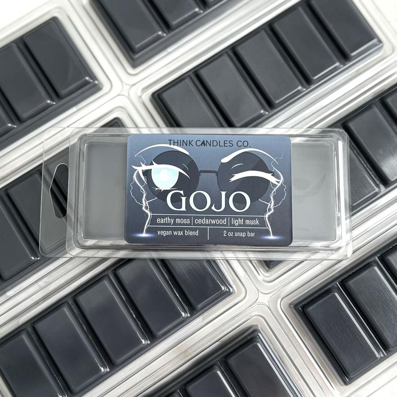 Gojo Candle | Hand Poured Vegan Wax Blend Candle | Anime Inspired Candle | 9 oz, 4 oz, 2 oz Snap Bar