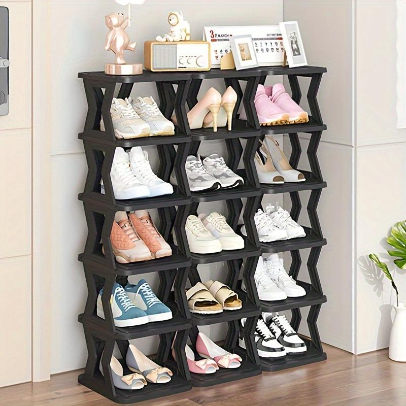 Slimline Plastic Shoe Rack - Space-saving, Multi-layer Storage for Bedroom, Hallway & More - Durable, Easy Assembly, Versatile Organization Solution