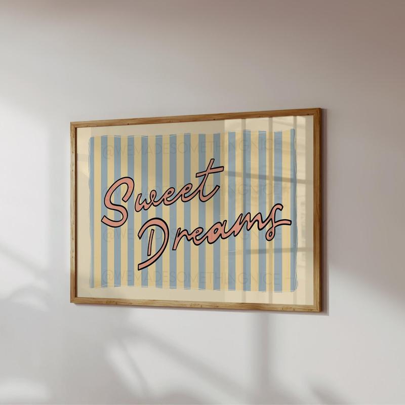 Sweet Dreams Poster No Frame, Trendy Wall Art, Apartment Decor, Retro Wall Art, Coquette Room Decor, Pink Wall Art, Y2K Room Decor, Retro Wall Art, Decor Home POSTER NO FRAME