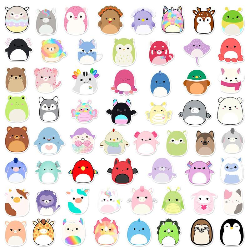 60pcs set Cartoon Cute Mollusk Series Graffiti Stickers Waterproof Decorative Stickers, DIY Creative, for Room Decor, Home Decor