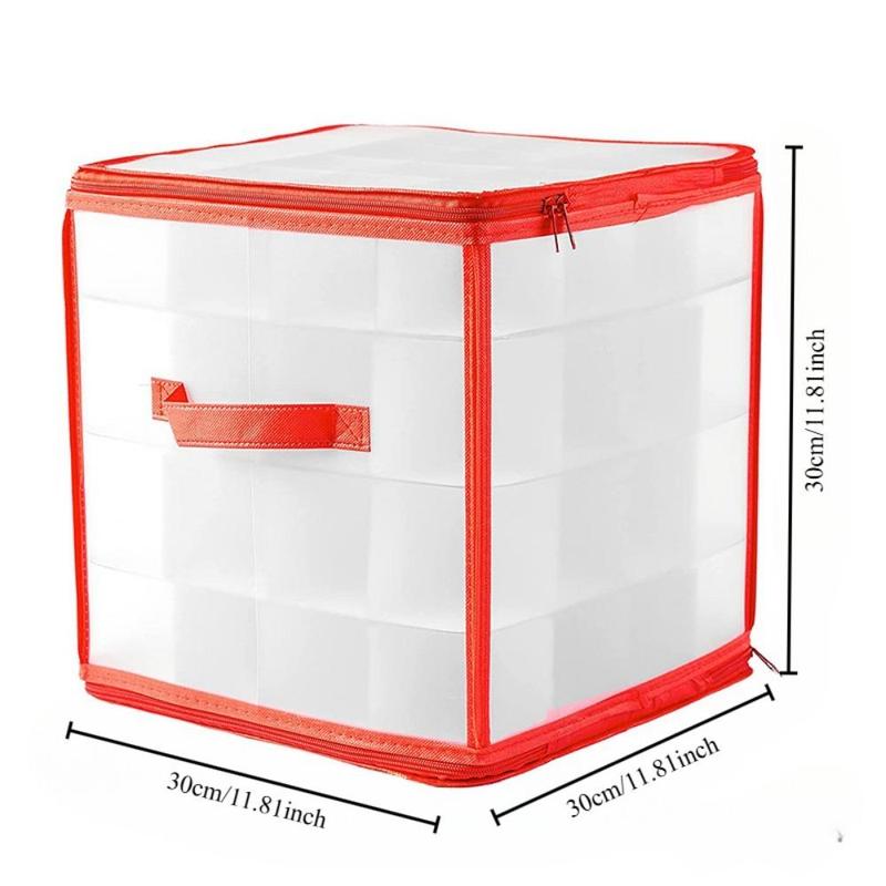 64-grid Storage Box, 1 Count Clear Christmas Ball Storage Organizer with Lid, Christmas Ornament Storage Box for Home Bedroom Living Room, Home Organizer