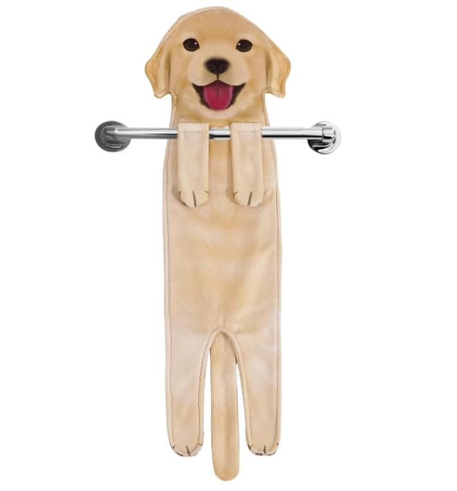 Funny Golden Retriever Dog Hand Towels for Bathroom Kitchen - Cute Cotton Decor Mothers Day - Valentines Day Cozy Housewarming Gift for Dog Lovers