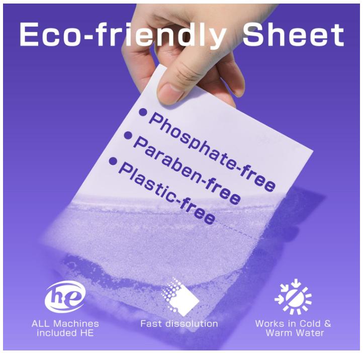 Lavender Laundry Detergent Sheets, 240 Loads - Eco-Friendly, Plant-Based, Hypoallergenic, No Plastic Jug