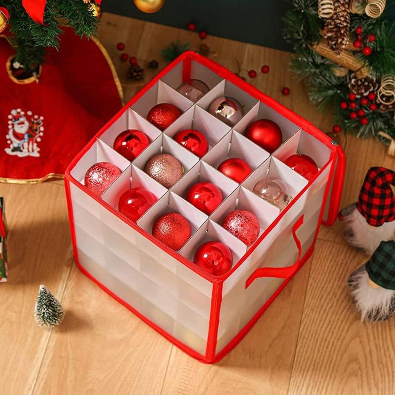 64-grid Storage Box, 1 Count Clear Christmas Ball Storage Organizer with Lid, Christmas Ornament Storage Box for Home Bedroom Living Room, Home Organizer