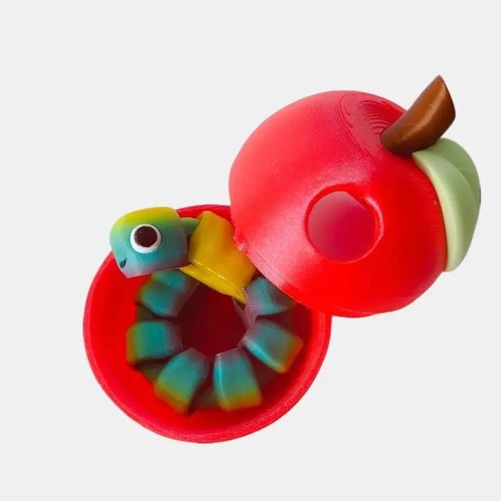 Cutest little Worm and Apple Articulating Decor Figurine for home, office or Play