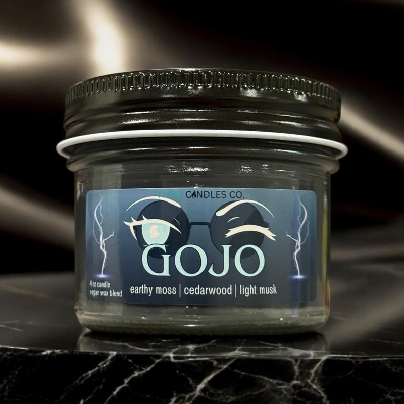 Gojo Candle | Hand Poured Vegan Wax Blend Candle | Anime Inspired Candle | 9 oz, 4 oz, 2 oz Snap Bar