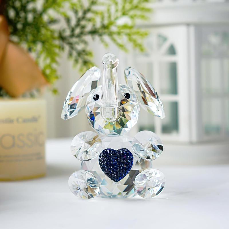 Handmade Crystal Elephant Figurine Glass Elephant Animal Figurines Collectible Elephant Gifts for Elephant Lover