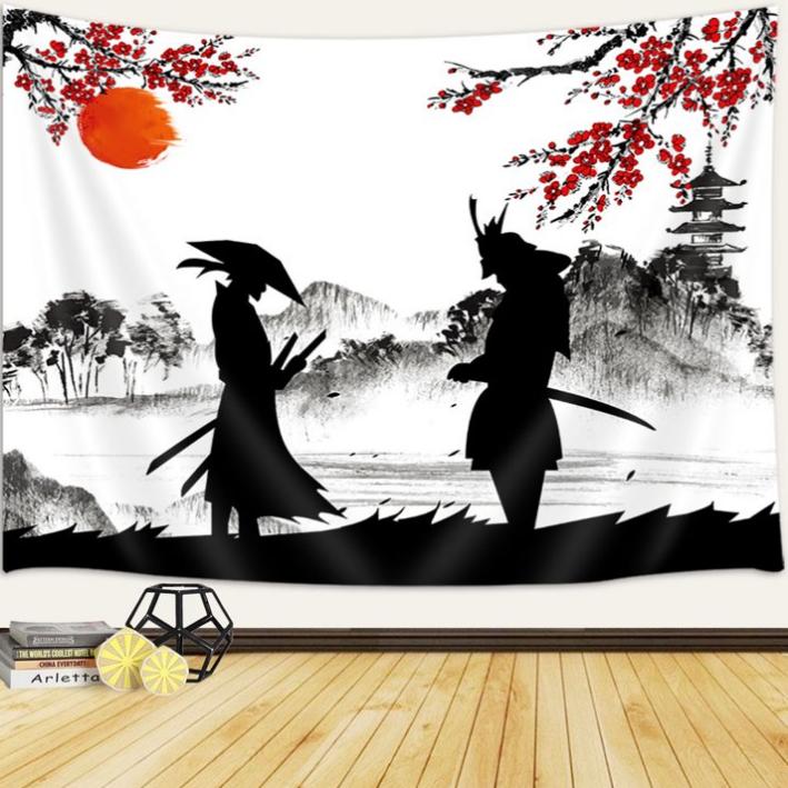 Cherry Blossom Japanese Style Tapestry - Hangable Ornaments for Home Decor in Bedroom, Living Room, or Dorm - 60