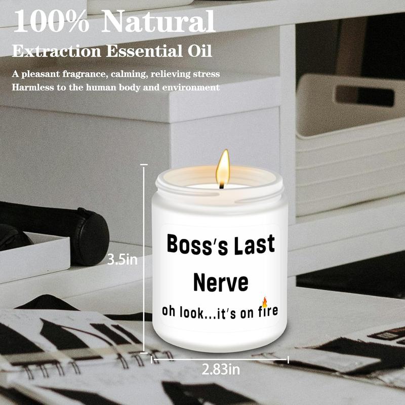 Boss Day Gifts, Bosses Day Gifts for Women, Boss Gifts, Cool Gifts for Bosses, Boss Gifts for Women, Men, Funny Anniversary Birthday Boss Day Gifts for Boss - 9 Oz Lavender Scented Candle Boss Gifts