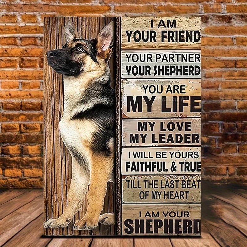 German Shepherd Dog, Animal Drawing, A Dog Loves You More Than He Loves Himself Canvas Decor Wall Art For Bedroom Living Room Home Walls Decoration(Frameless)