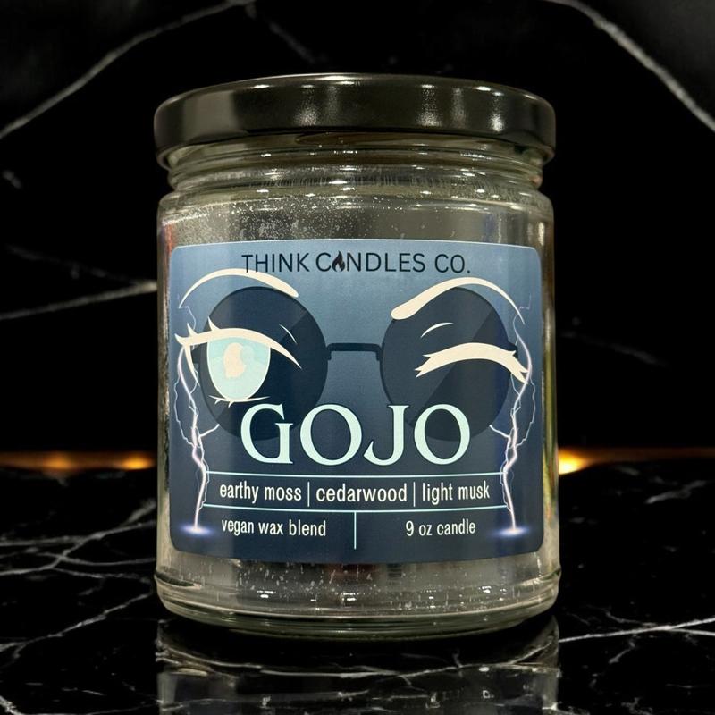 Gojo Candle | Hand Poured Vegan Wax Blend Candle | Anime Inspired Candle | 9 oz, 4 oz, 2 oz Snap Bar