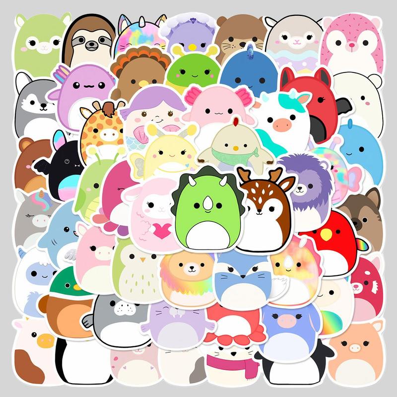 60pcs set Cartoon Cute Mollusk Series Graffiti Stickers Waterproof Decorative Stickers, DIY Creative, for Room Decor, Home Decor