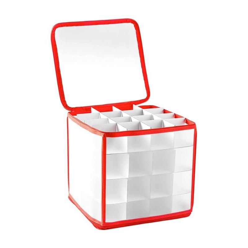 64-grid Storage Box, 1 Count Clear Christmas Ball Storage Organizer with Lid, Christmas Ornament Storage Box for Home Bedroom Living Room, Home Organizer