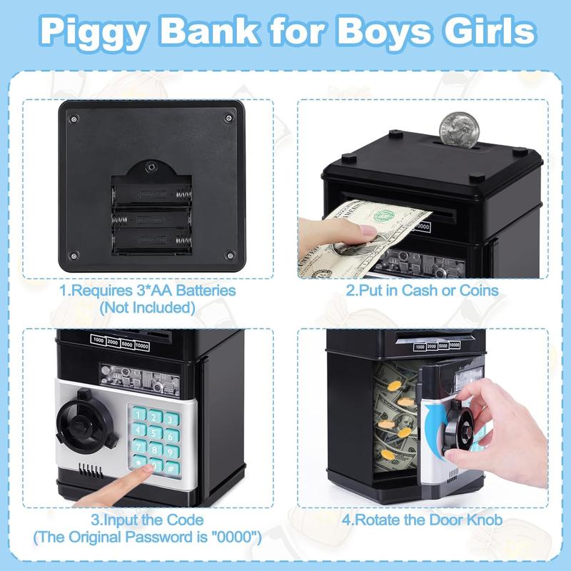 Piggy Bank Cash Coin Can ATM Bank Electronic Coin Money Bank for Kids-Hot Gift