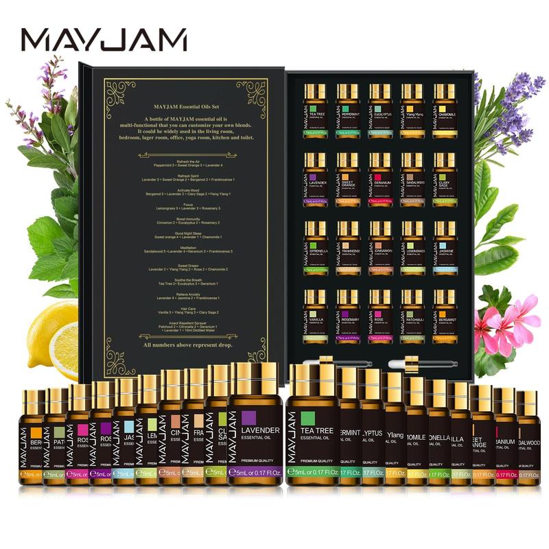 MAYJAM 20Pcs Essential Oil Gift Set, Aromatherapy Oil for Diffusers, Freshener, Humidifiers, Candle, Perfume, Fragrance, Christmas Scented Gift