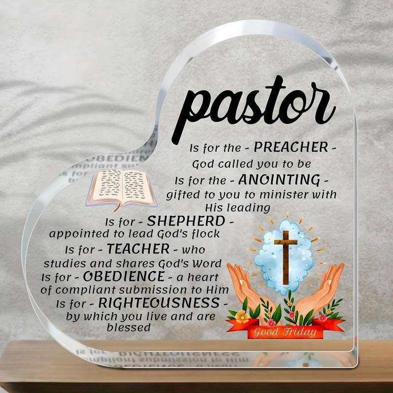 Pastor Gift, 1 Count Acrylic Puzzle Shaped Pastor Appreciation Gift, Creative Birthday Gift for Men and Women, Home Decor, Gift for Pastor