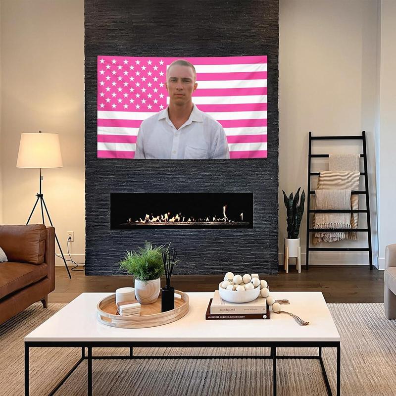 Drew Starkey Rafe Cameron American Flag Pink Tapestry Funny Poster Durable Man Cave Wall Flag College Dorm Bedroom Living Room Decor, orange